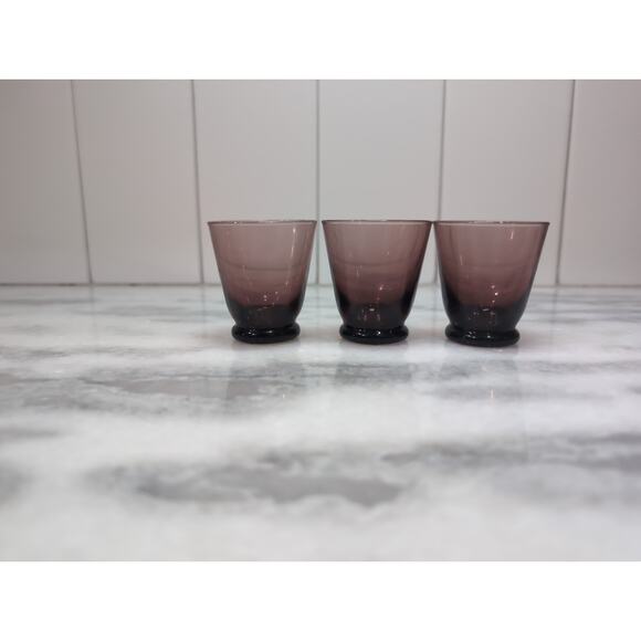 Toscany Shot Glasses Set of 3,‎ Handcrafted Neapolitan Purple Vintage Amethyst - Picture 3 of 9